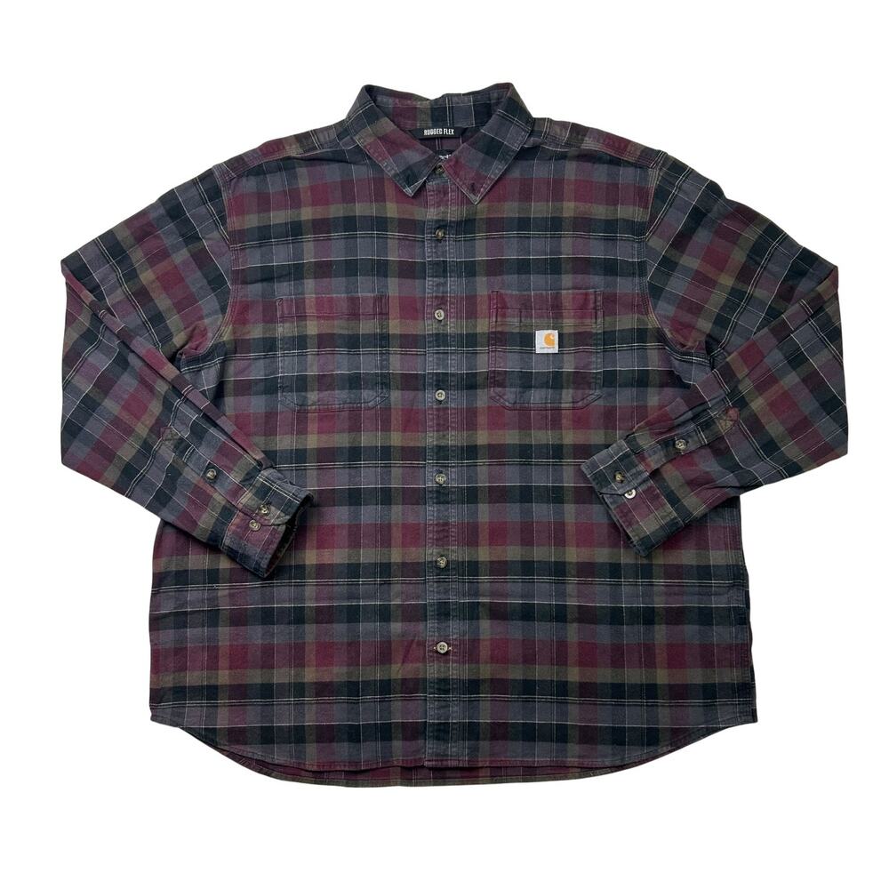 Carhartt Rugged Flex Relaxed Fit Flannel Long-Sleeve Plaid Shirt